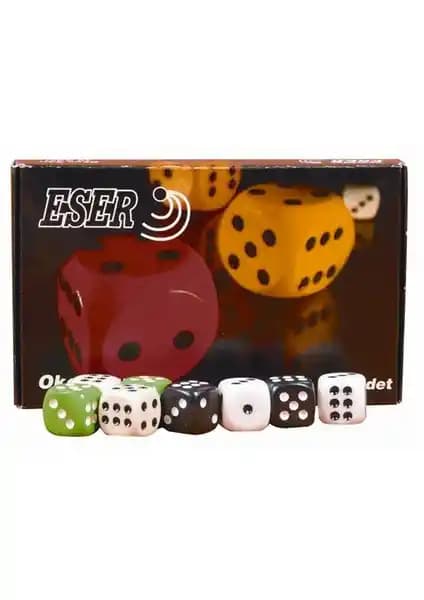 Sedef Okey Eser Okey Zar Seti Yüksek Kalite ve Renkli Tasarım ile Oyunlara Şıklık Katar