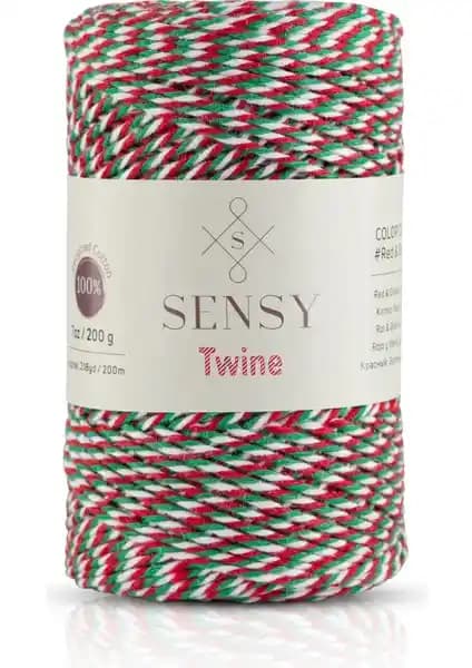 Sensy Premium 200 Metre Pamuk İçerikli Renkli Dekoratif ve El İşi İpi