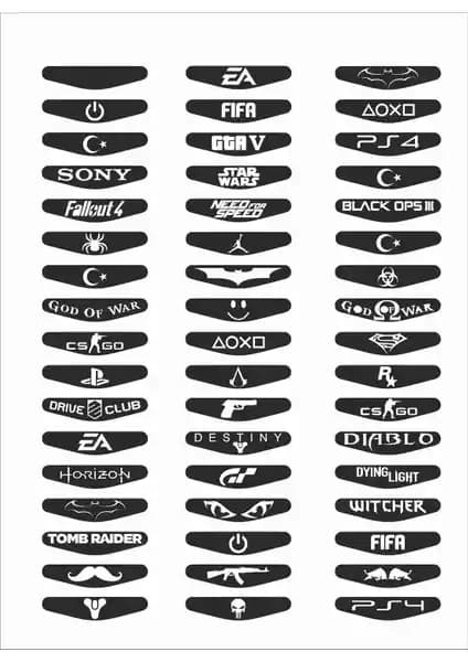 StickerMarket Dualshock Siyah Light Bar Sticker Seti ile PlayStation 4'ünüzü Şık ve Kişiselleştirin