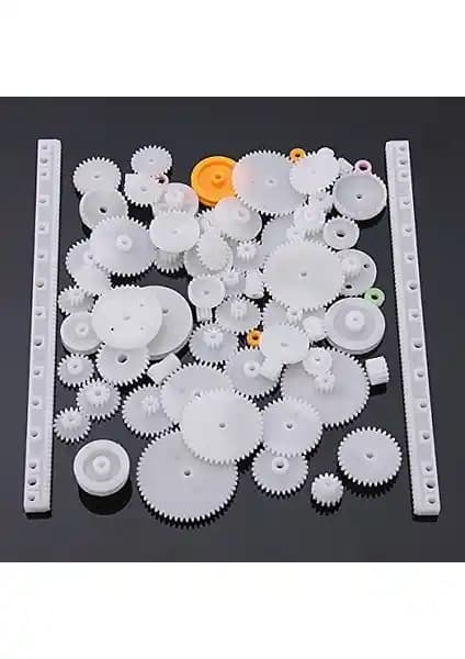 Teknoartshop 75 Parça Plastik Dişli Çark Seti: Mekanik ve Robotik Projeler İçin Uygun