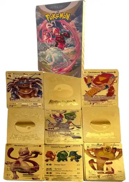 UDATOYS Pokémon Gold Card Serisi: Fosforlu ve Metalik Koleksiyon Kartları