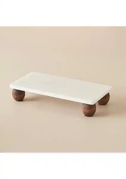 Bella Maison Olmo Doğal Mermer Dikdörtgen Tepsisi 15x30 cm — Şık ve Gıda Güvenli Sunum