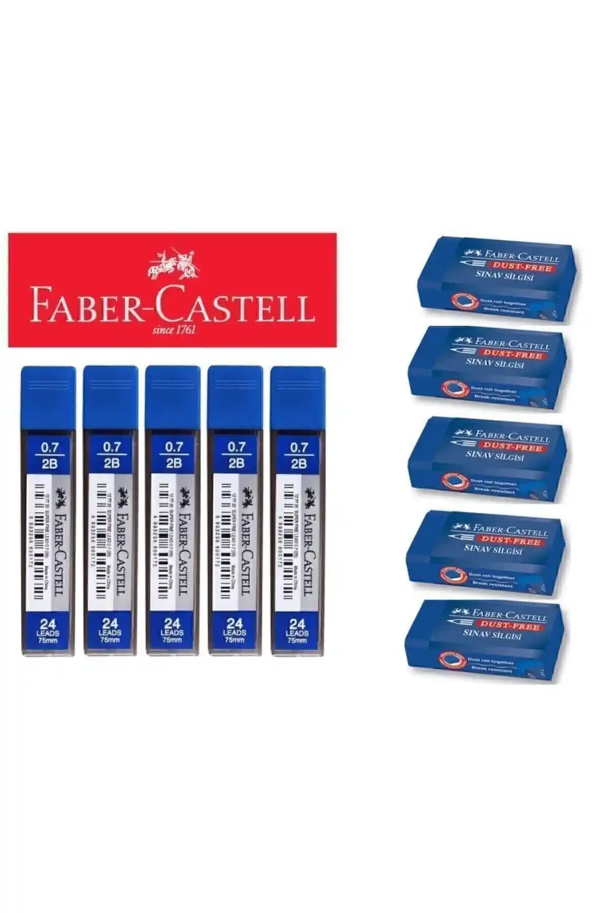 Faber Castell 5 Orta Boy Sınav Silgisi ve 5 Adet 0.7 mm Uç Takımı – CN Menşeli Set