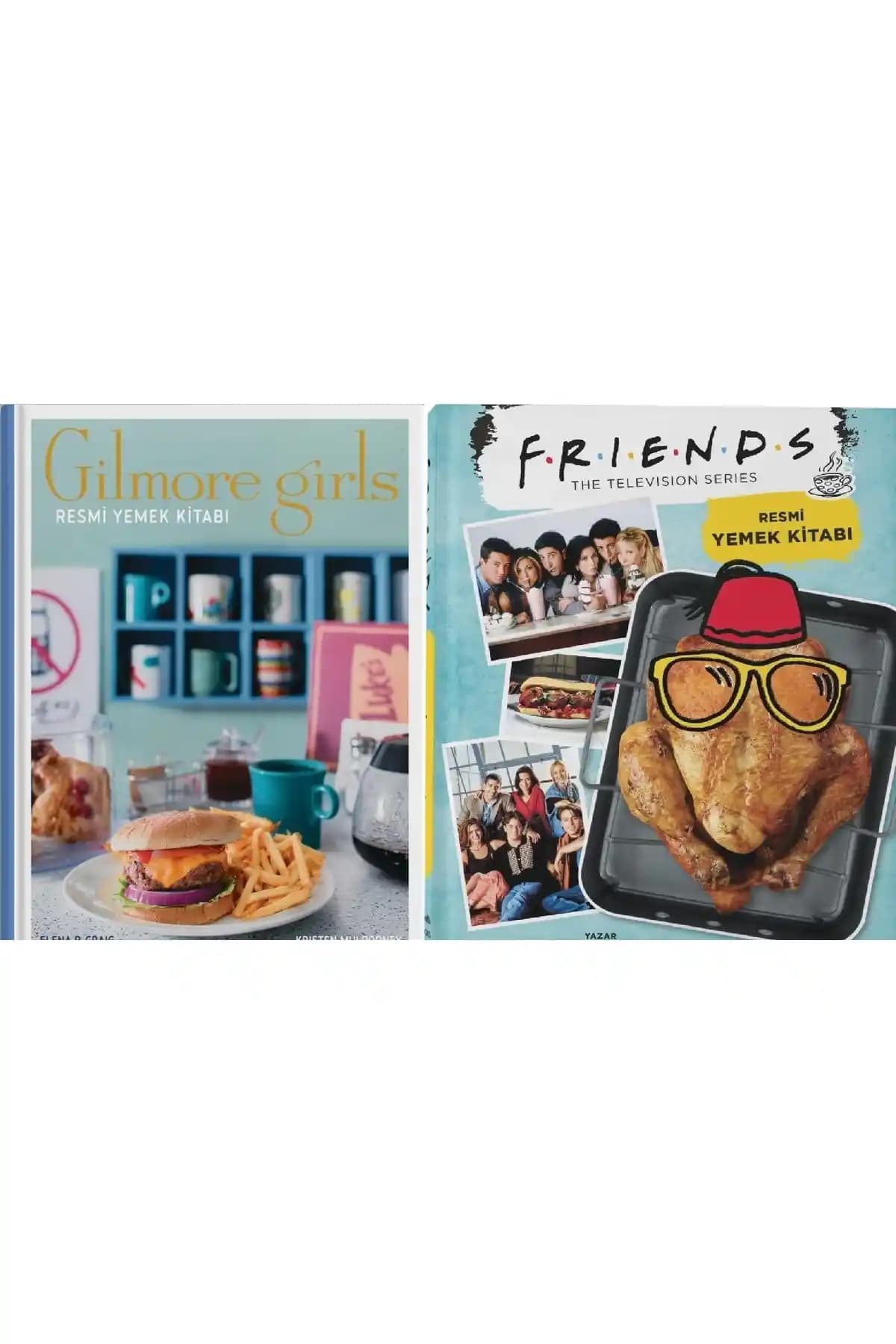 Gilmore Girls ve Friends Temalı Resmi Yemek Kitabı: Ev Mutfağına İlham Veren Ciltli Set