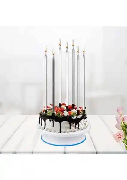 İnce Uzun Altlıklı Süsleme Pasta Mumları – Kokusuz, Parafin İçerikli ve Yerli Üretim
