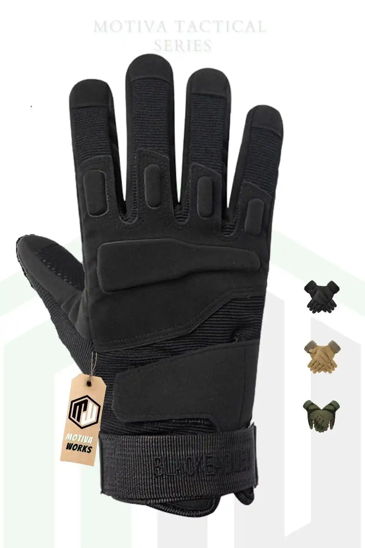 Motiva Blackhawk Taktik Uzun Eldiven: Dayanıklı Yüzey ve Hızlı Kuruyan Clarino ile Koruma