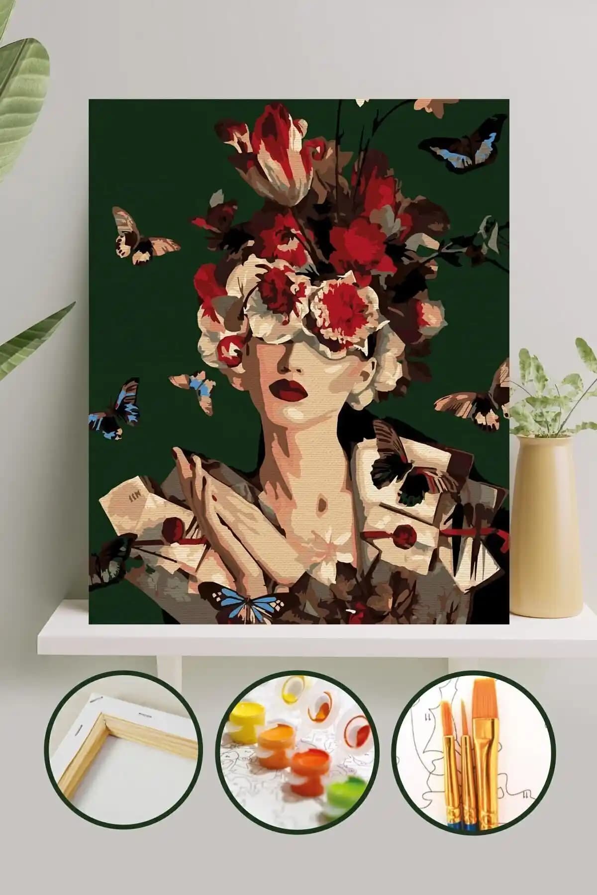 Palmiye Hobi Sanat Sayılarla Boyama Seti: 40x50 cm Tuval, Boya ve Fırça İçeriğiyle