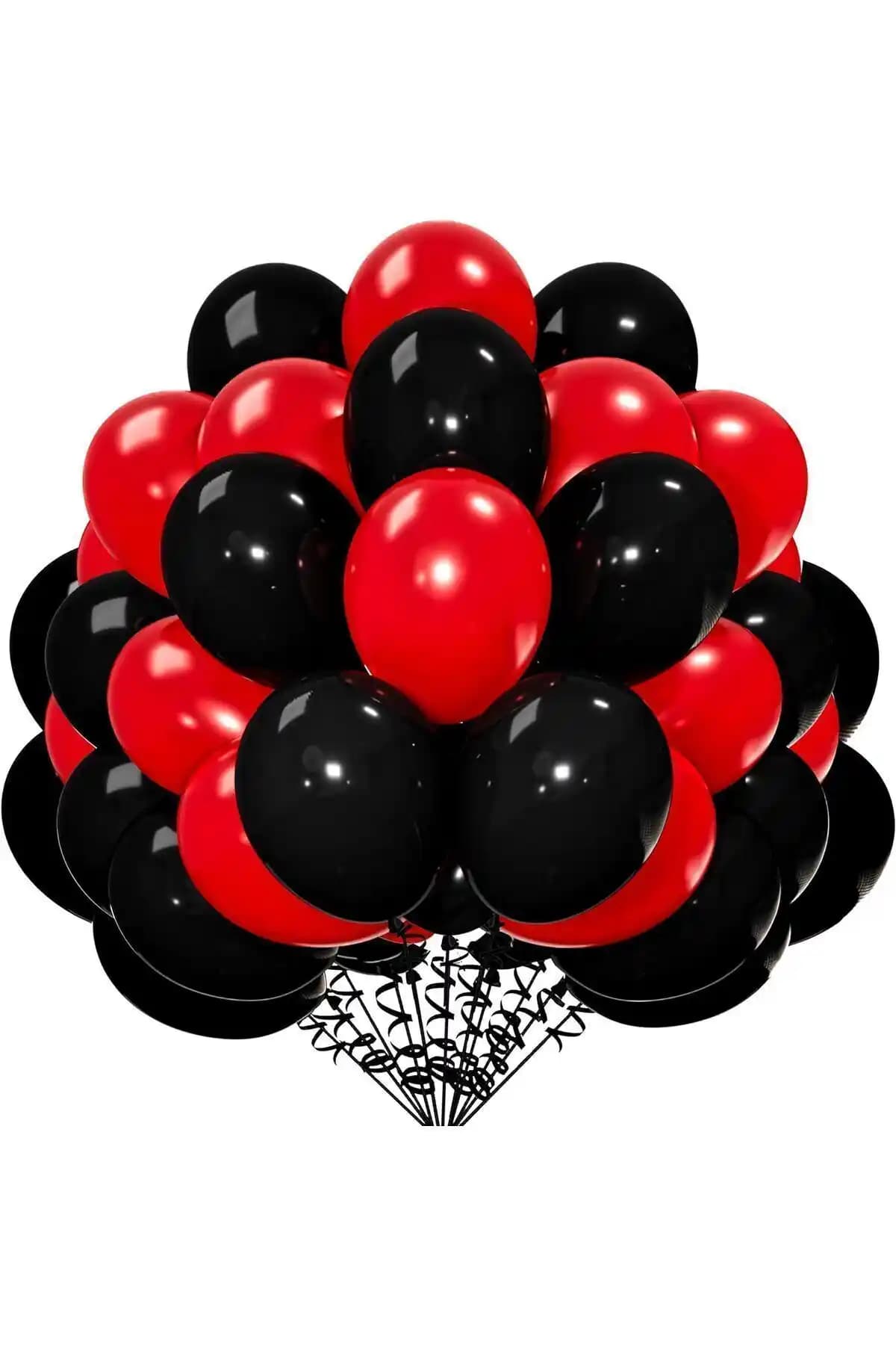 Paparti 50 Adet Kırmızı ve Siyah Balon Seti ile Hızlı ve Şık Parti Dekorasyonu