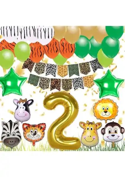 Safari Konseptli 2 Yaş Doğum Günü Parti Kutlama Seti: İçerik ve Tasarım İncelmesi