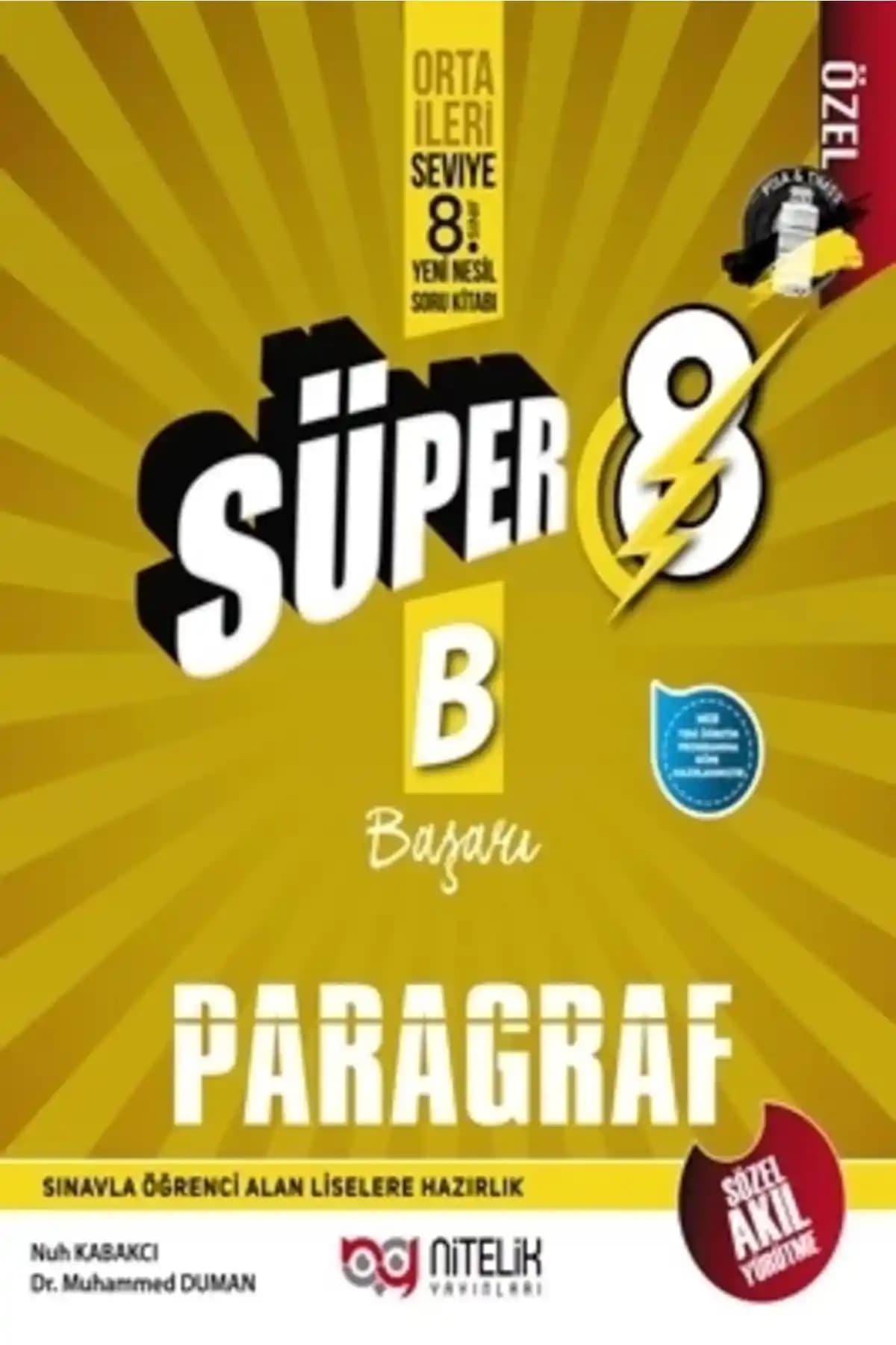 Türkçe/Edebiyat LGS için 8. sınıf Yeni Nesil B Serisi Süper Paragraf Soru Bankası