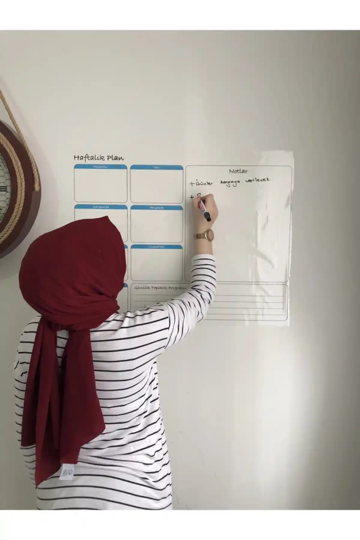 Tutunabilir Kağıt Planlayıcı: Haftalık ve Aylık Görsel Takvim Seti 56x70 cm Dayanıklı