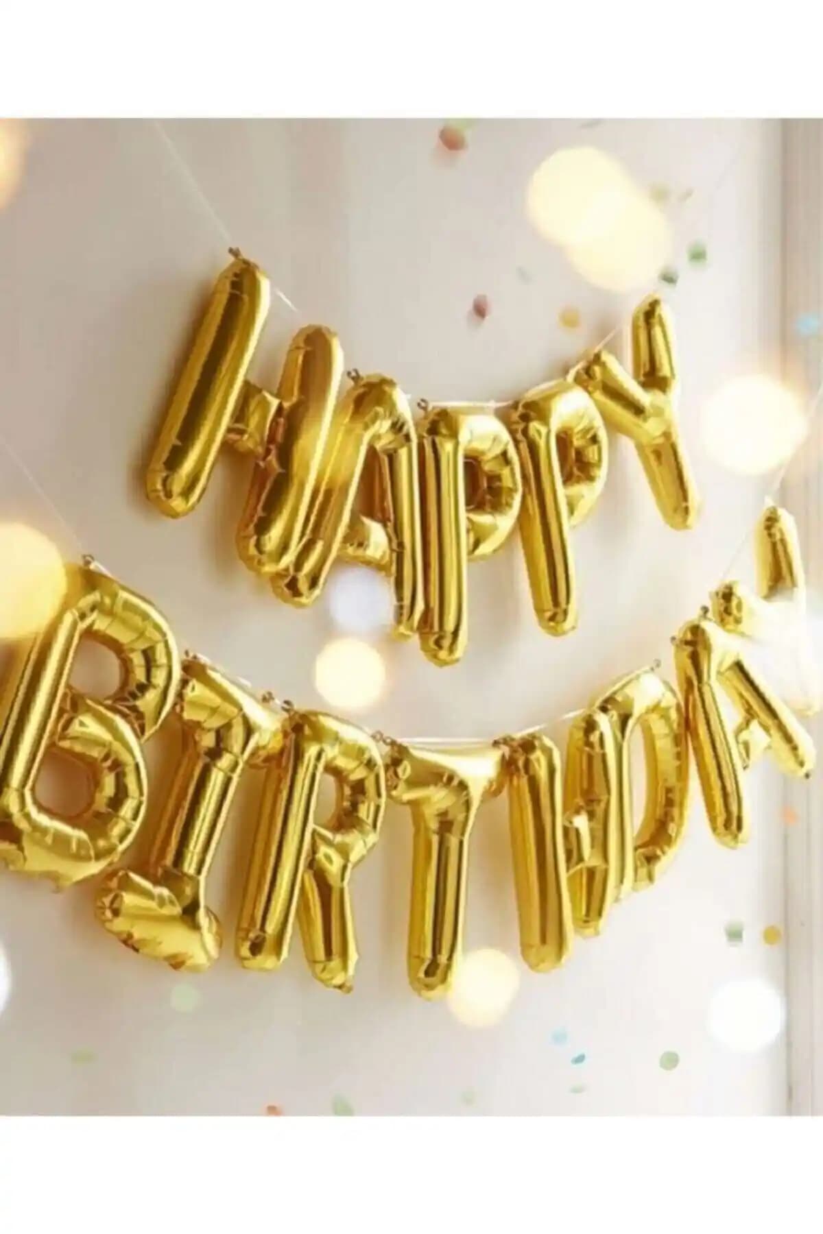 Altın Renkli Happy Birthday Folyo Balonları ile Kutlamalarınıza Şıklık Katın