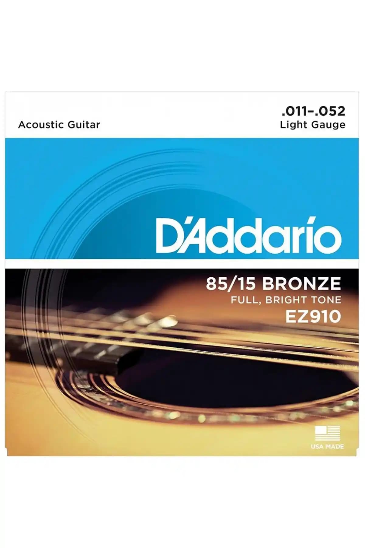 D'Addario EZ910 Bronze Light Set Akustik Gitar Telleri Yüksek Performans ve Dayanıklılık