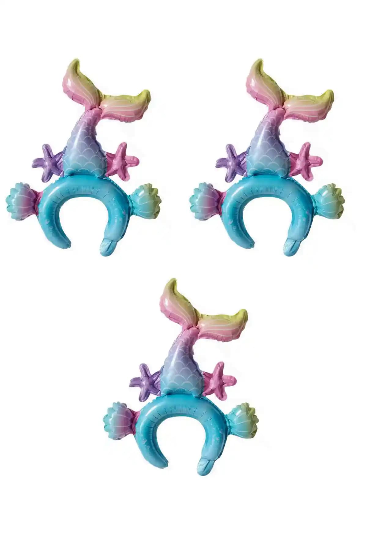 Deniz Kızı Temalı Doğum Günü Parti Tacı Renkli ve Dayanıklı Çocuk Aksesuarı