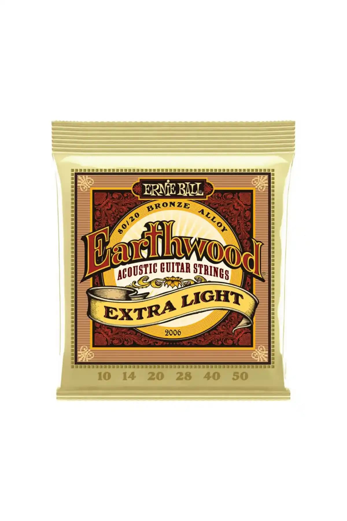 Ernie Ball P02006 Hafif Akustik Gitar Telleri 10-50 Seti Yüksek Ses ve Dayanıklılık