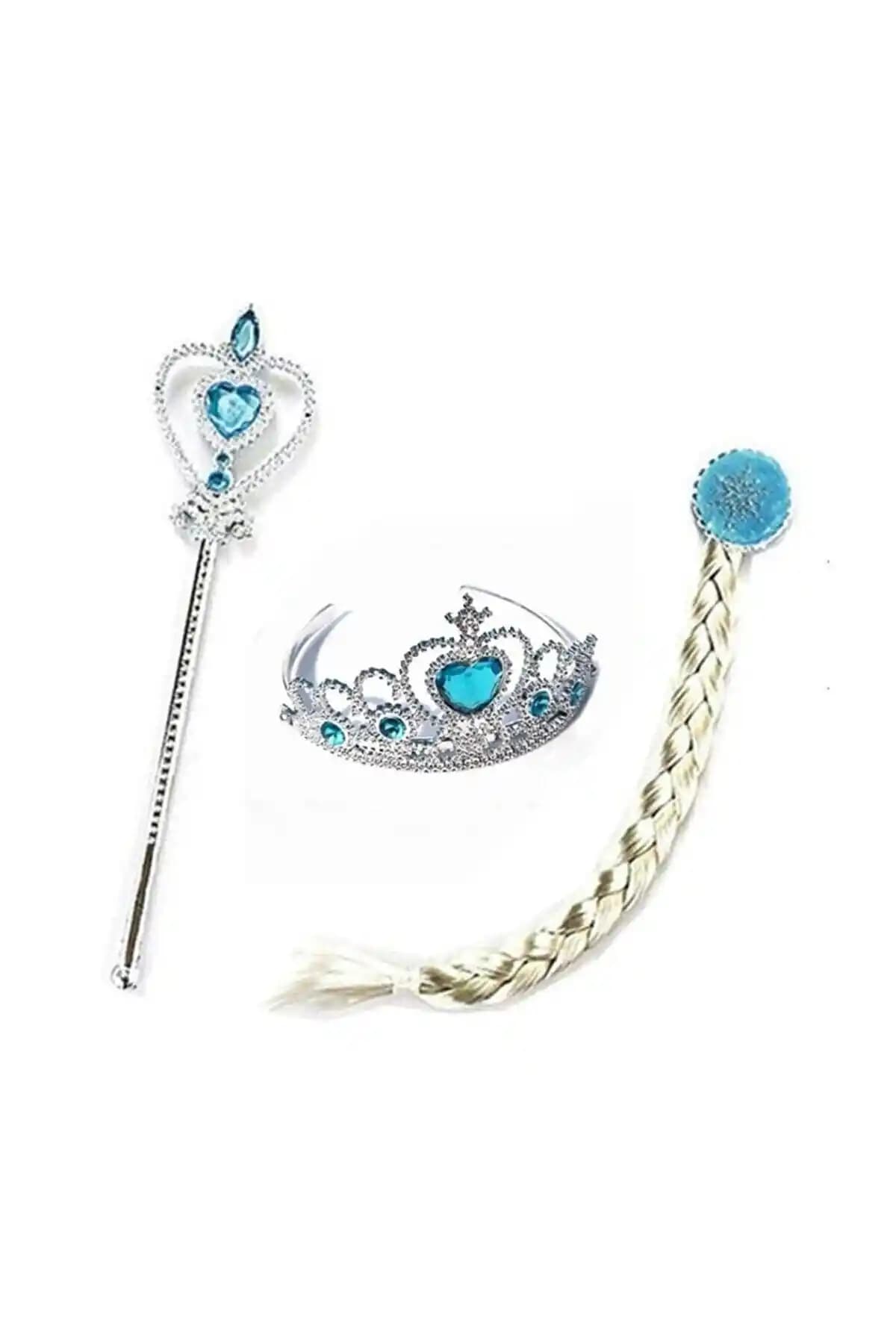 Frozen Elsa Temalı Saç Tokası ve Asa Seti Çocuklar İçin Yaratıcı Oyun Malzemeleri