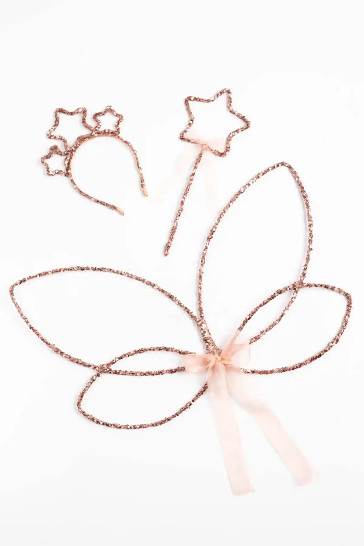 Le Mabelle Rose Simli Kelebek Kanat ve Taç Seti Çocuklar İçin Şık ve Masalsı Aksesuarlar