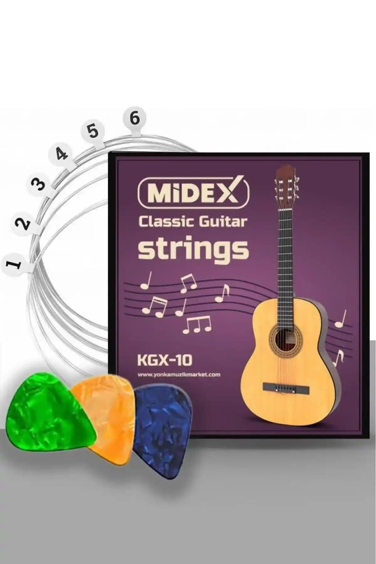 Midex KGX-10 Klasik Gitar Teli ve Pena Seti: Yüksek Kalite ve Dayanıklılık İçin Uygun Seçenek