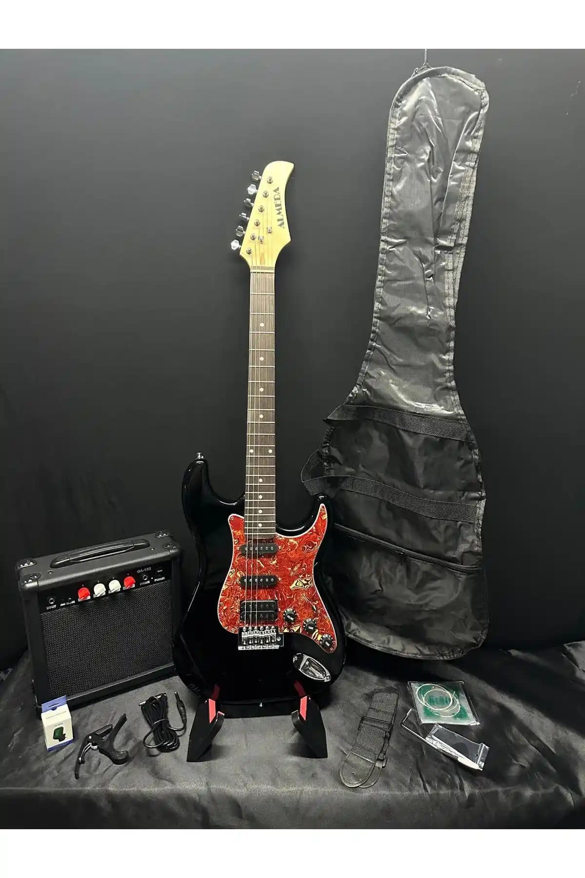 Müzikhane Siyah Elektro Gitar Seti Profesyonel Ses ve Tasarım Özellikleriyle