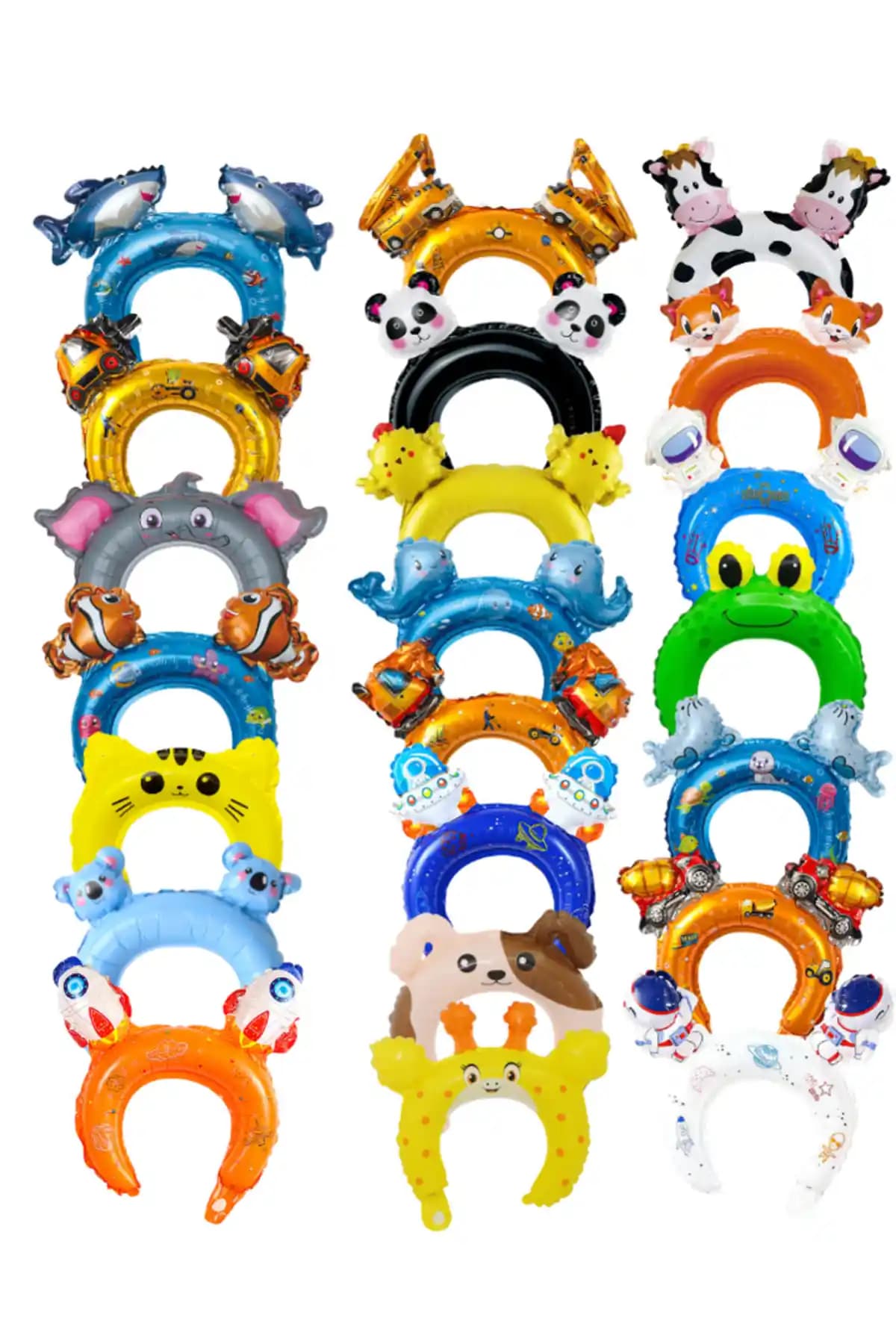 Öz Ambalaj 22'li Doğum Günü Folyo Parti Taçları Renkli ve Yeniden Kullanılabilir Kutlama Süsleri