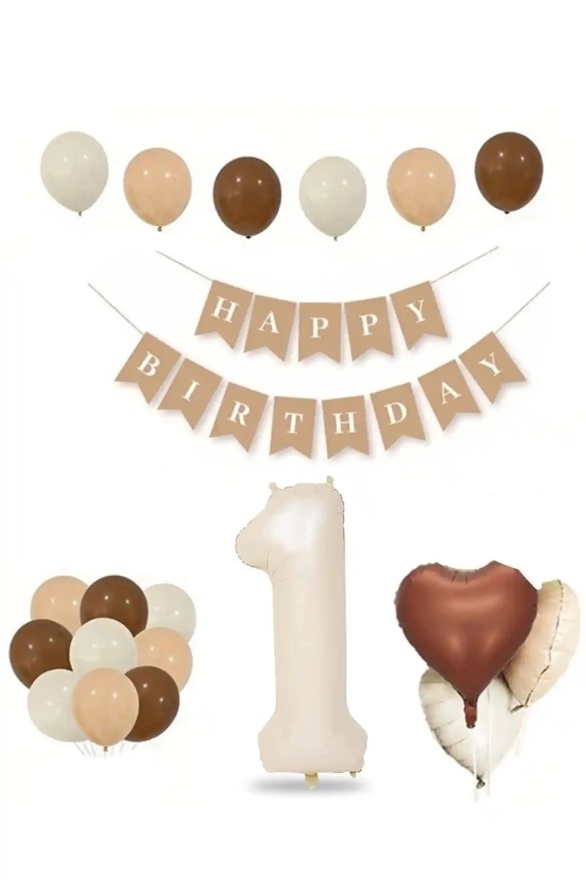 Öz-bal Tüm Yaşlar Retro Doğum Günü Seti Renkli ve Eğlenceli Kutlama Süsleri