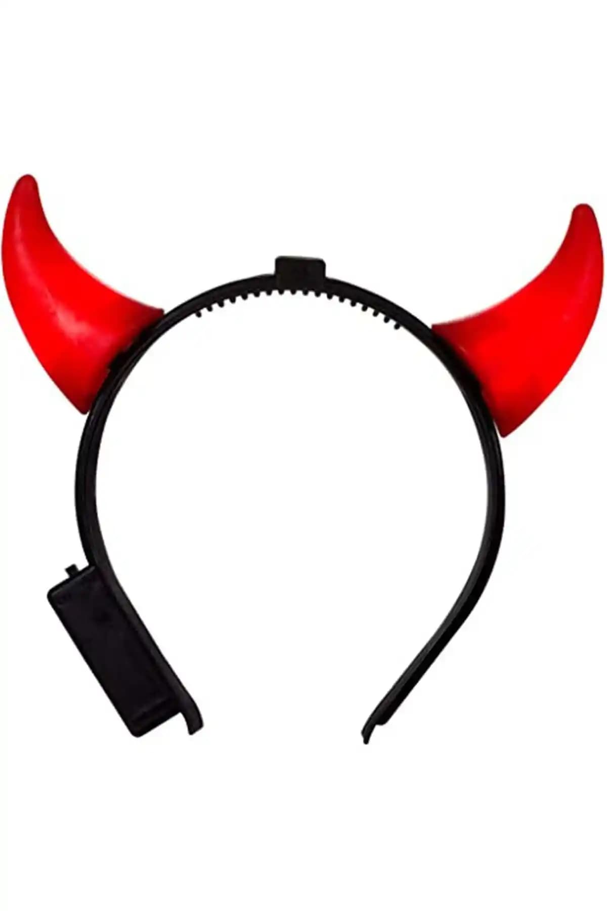 Partidolu Yetişkin Işıklı Şeytan Tacı Halloween İçin Özel Dekorasyon Parçası