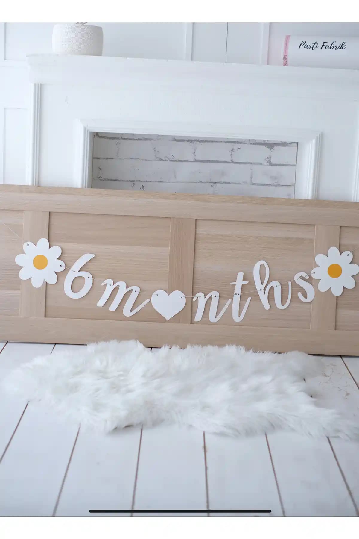 Partifabrik Yarım Yaş Papatya Temalı 6 Ay Yazı Süsleri Bebek Doğum Günü Dekorasyonu