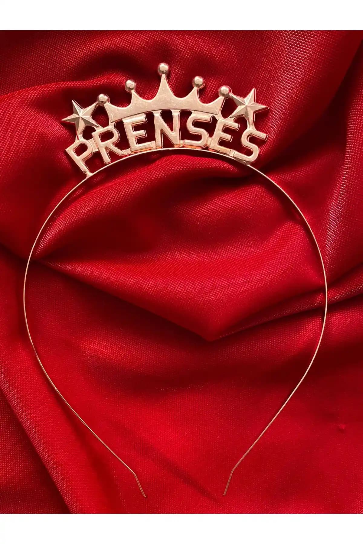 Rose Pembe Prenses Metal Parti Tacı: Renkli ve Şık Doğum Günü Aksesuarı