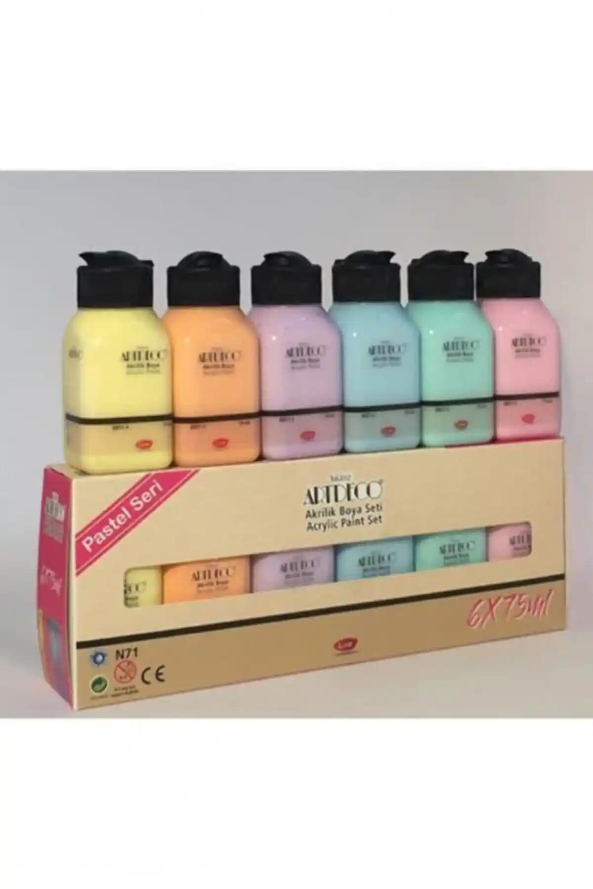 Artdeco Akrilik Boya 6x75ml Pastel Renkler Seti – Canlı ve Yumuşak Tonlar