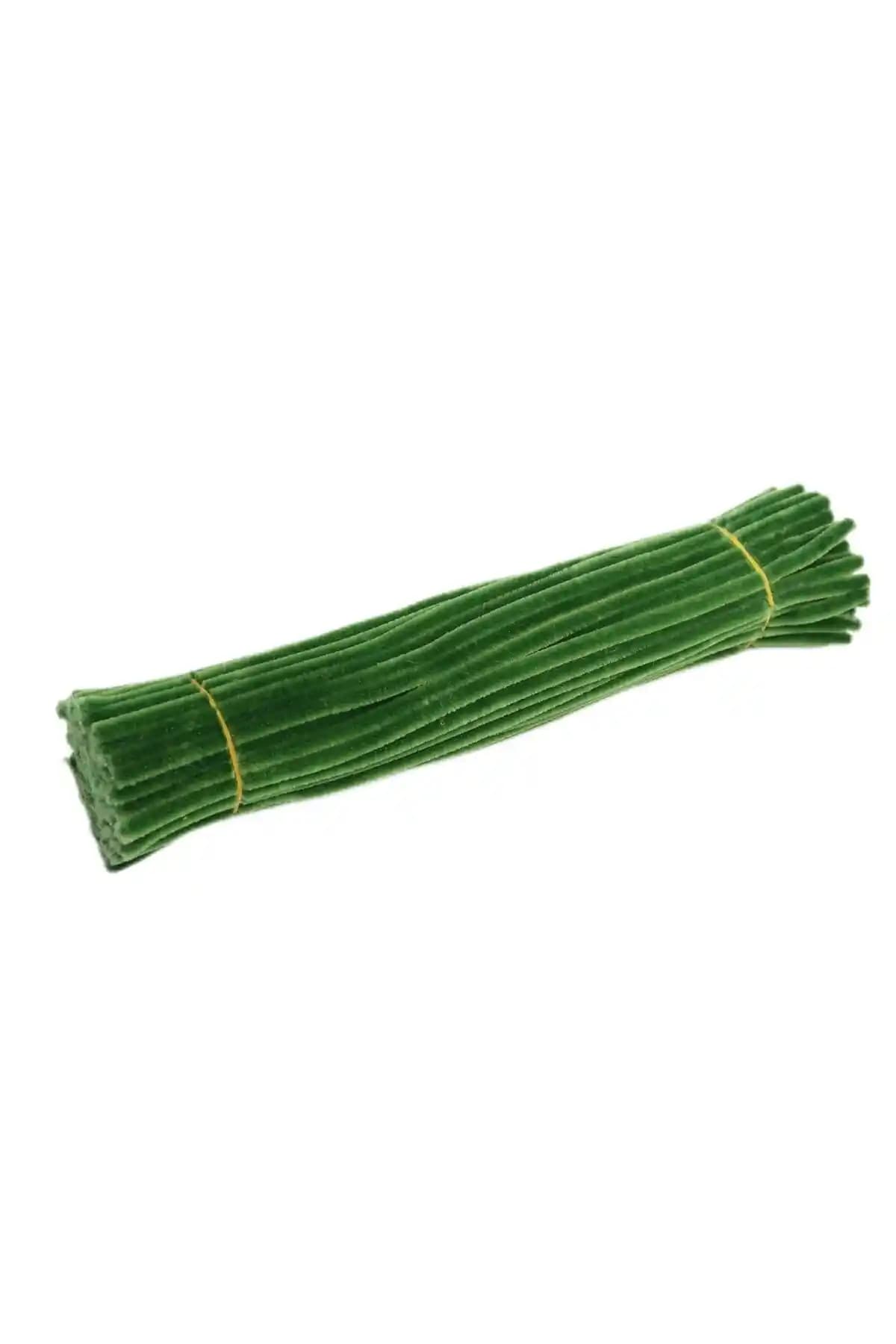 Butik 25 Adet Açık Ordu Yeşil Şönil Teli: Esnek ve Canlı El İşi Malzemesi