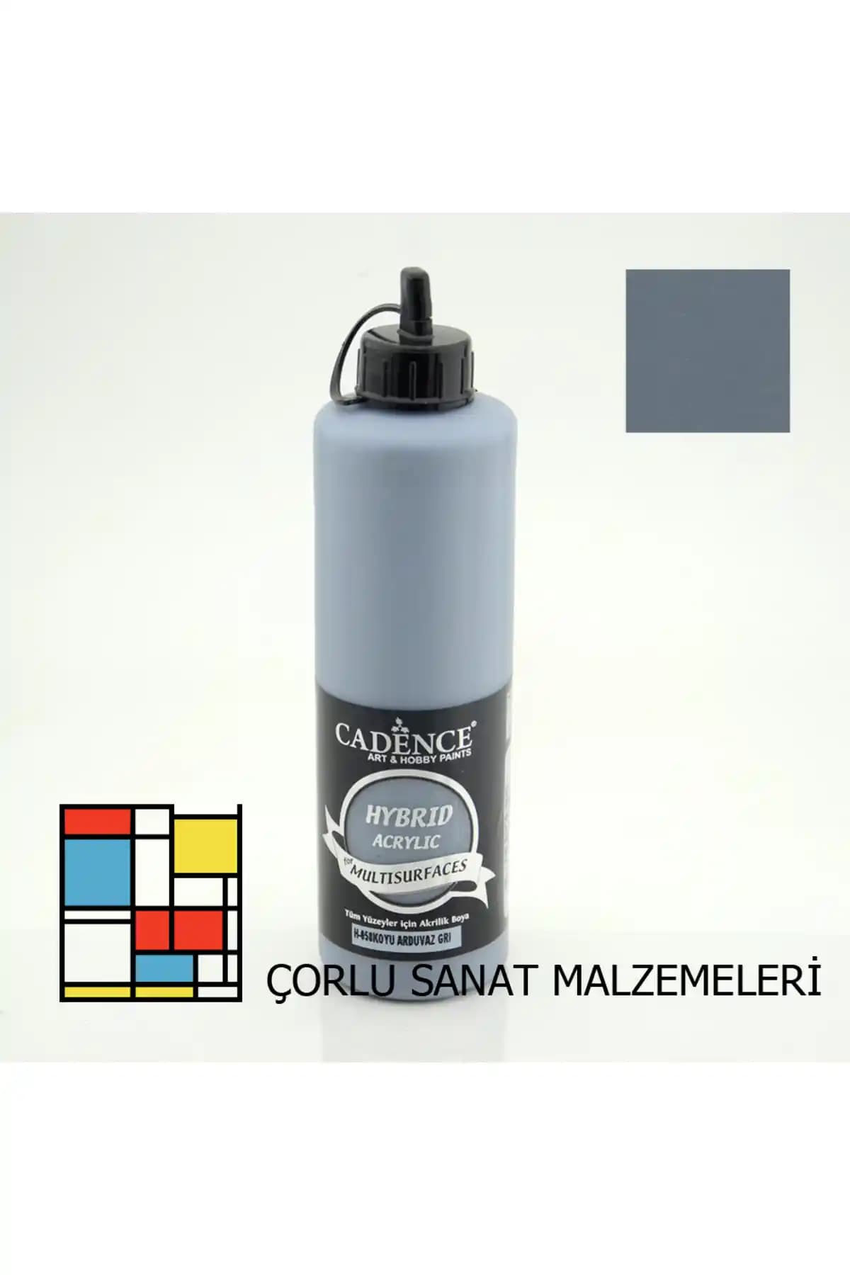 Cadence Hybrid Akrilik Multisurface Boya - Koyu Arduvaz Gri, Çok Yüzeyli Dayanıklı 500ml