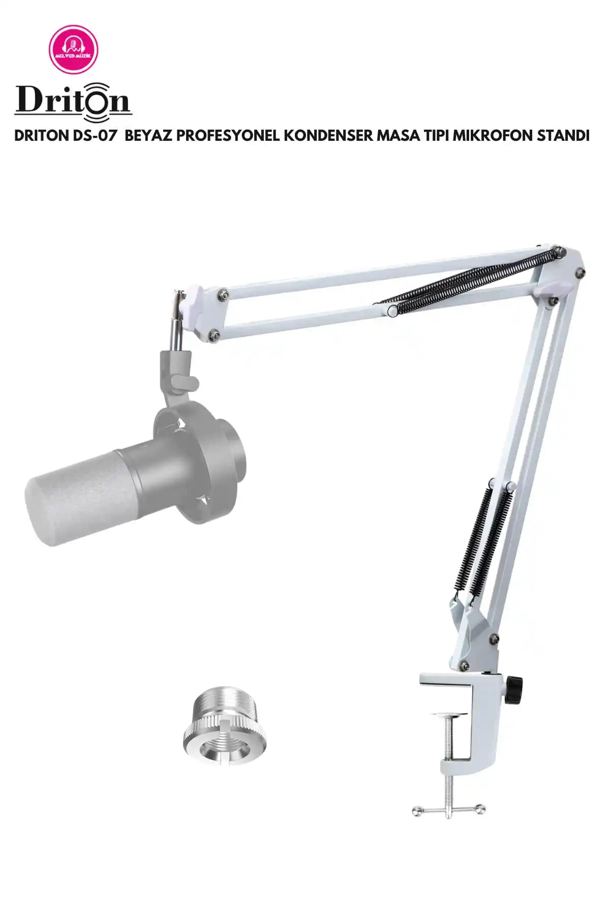DRİTON DS-07 Beyaz Profesyonel Masa Tipi Kondanser Mikrofon Standı Özellikleri