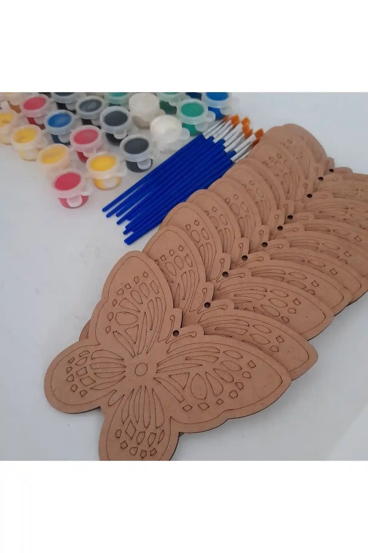 Ebrulisler 10 Kelebek Ahşap Boyama Seti ile Yaratıcı Yaz Okulu Sanat Aktiviteleri