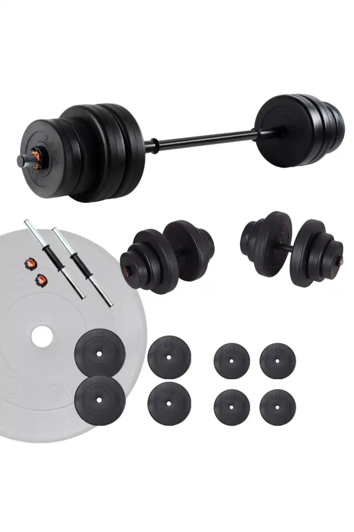 ECG Spor 45 Kg Halter ve Dambıl Seti - Dayanıklı ve Ayarlanabilir Fitness Ekipmanı