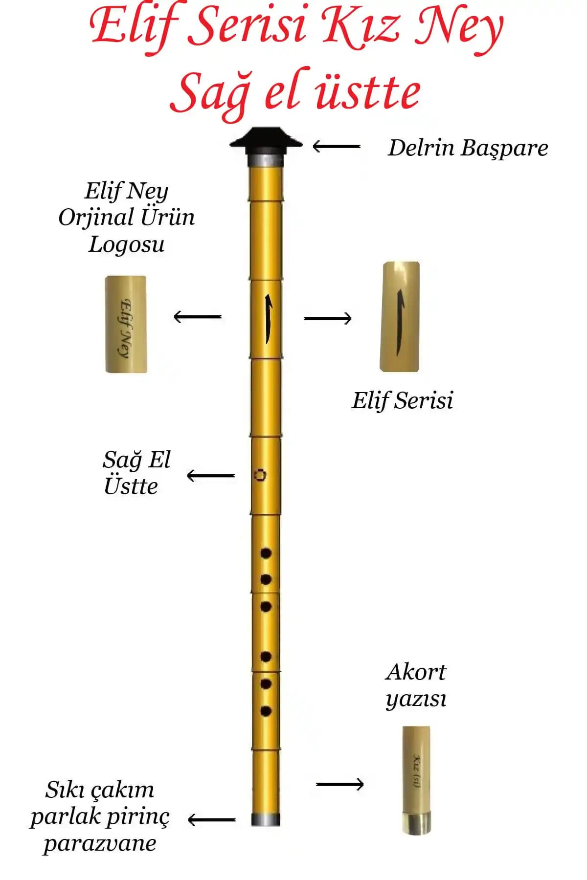 Elif Ney Elif Serisi Kız Si Ney Sağ El Üstte: Profesyonel Ney ve Özellikleri