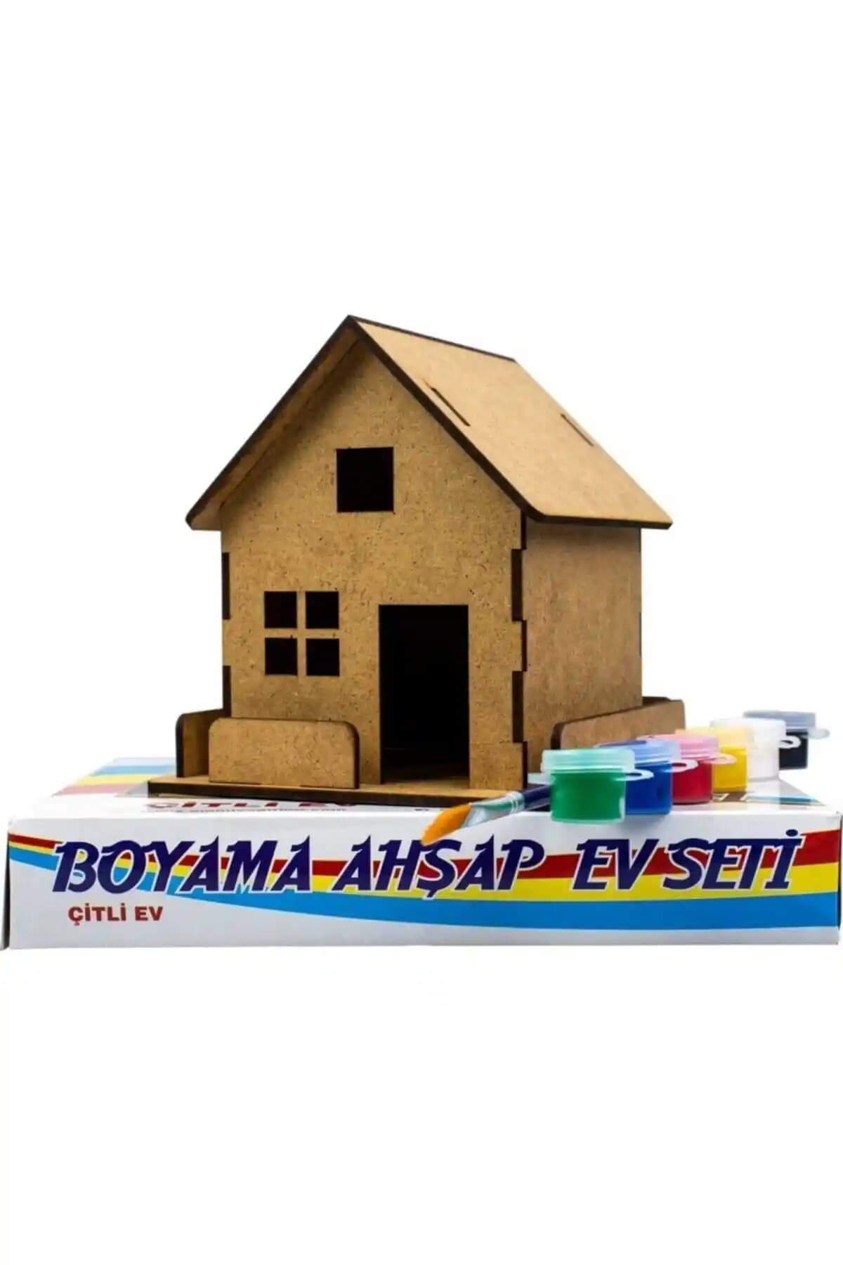 Genel Markalar Ahşap Boyama Ev Seti: 6 Renk Boya ve Fırçalı Çitli Tasarım