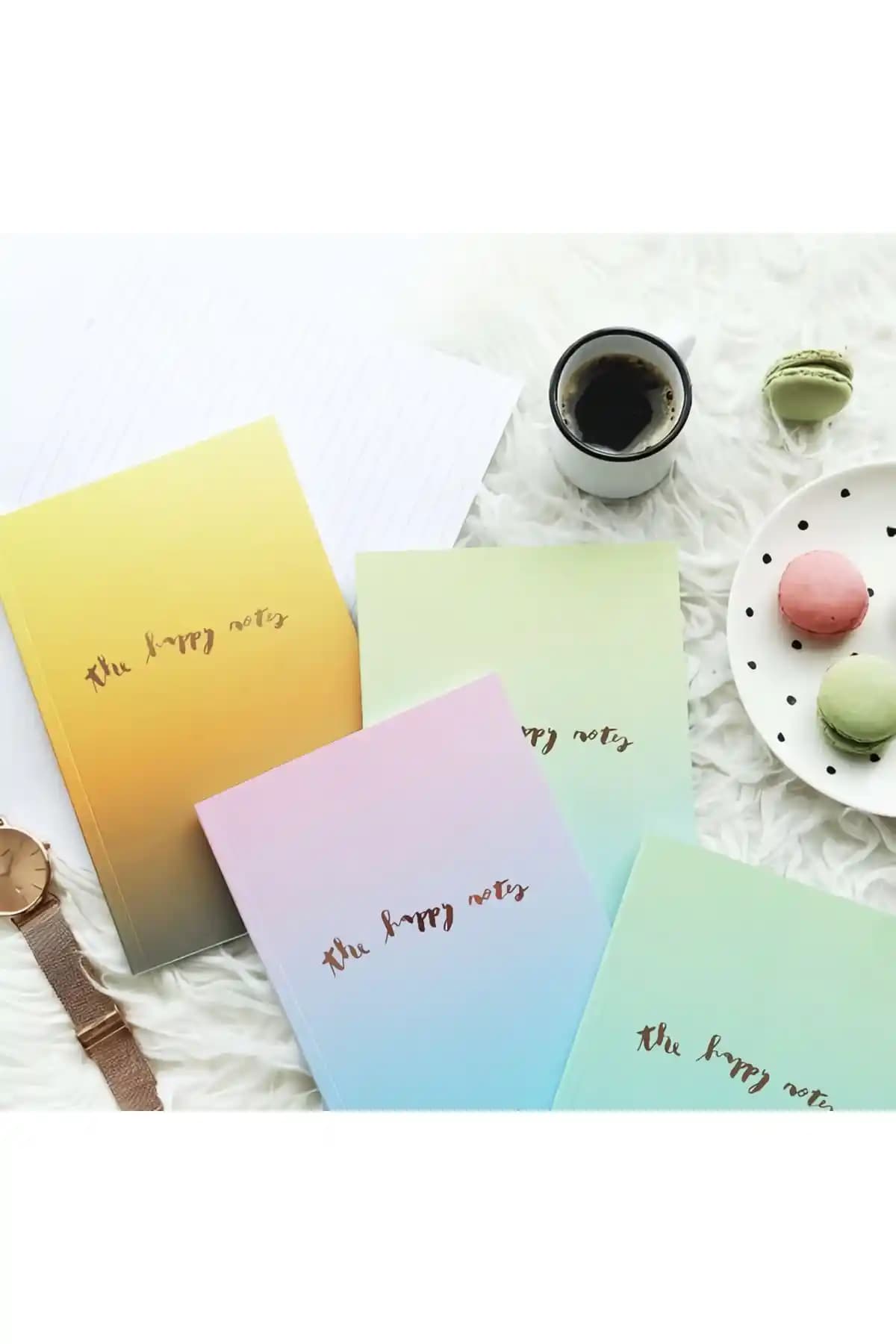 Genel Markalar Çizgisiz Orta Boy Defter Seti 4'lü 13x20 cm Tasarım ve Not