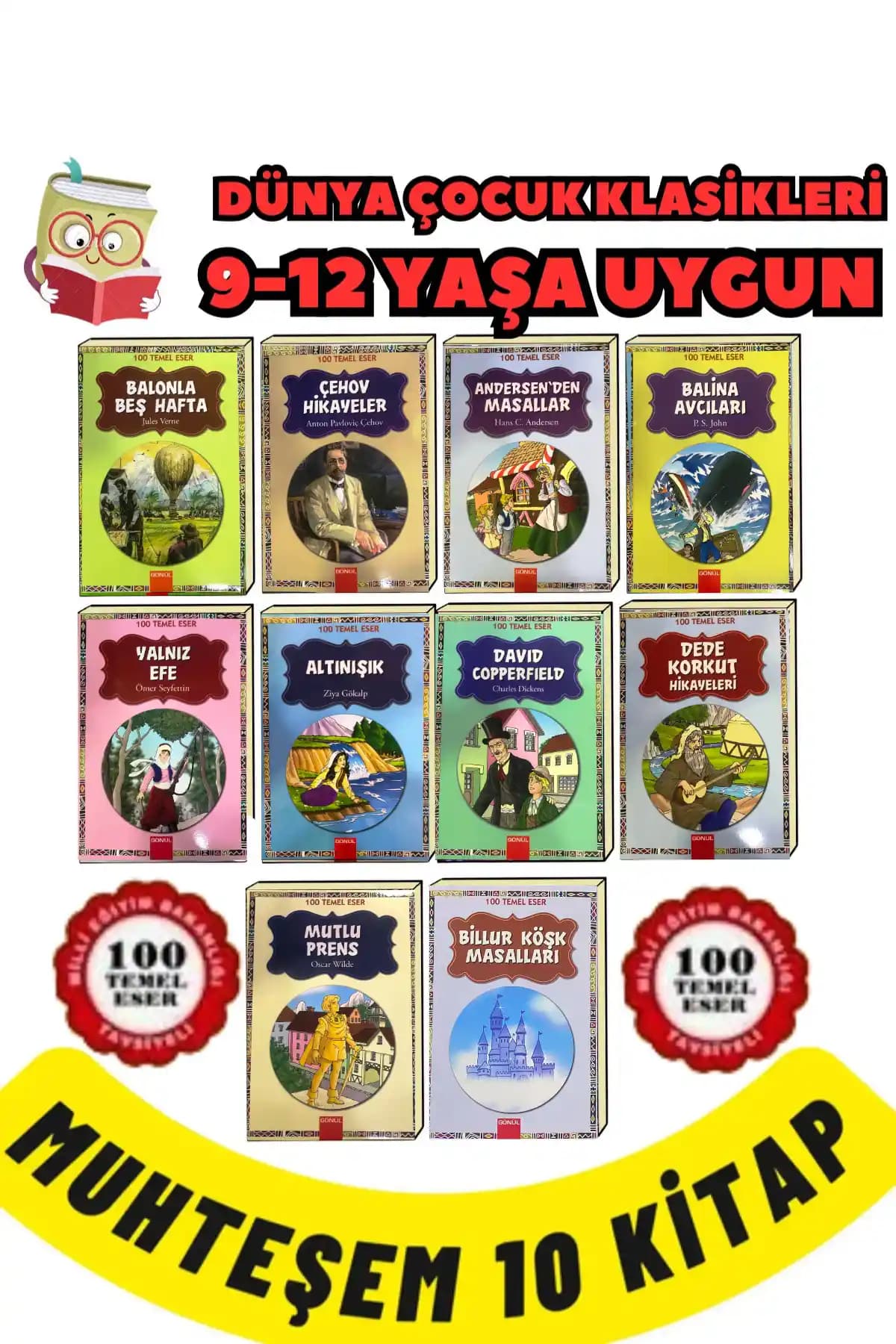 Gönül Yayıncılık 3. ve 4. Sınıflar İçin Okumayı Sevdiren Hikaye Seti - 100 Temel Eser