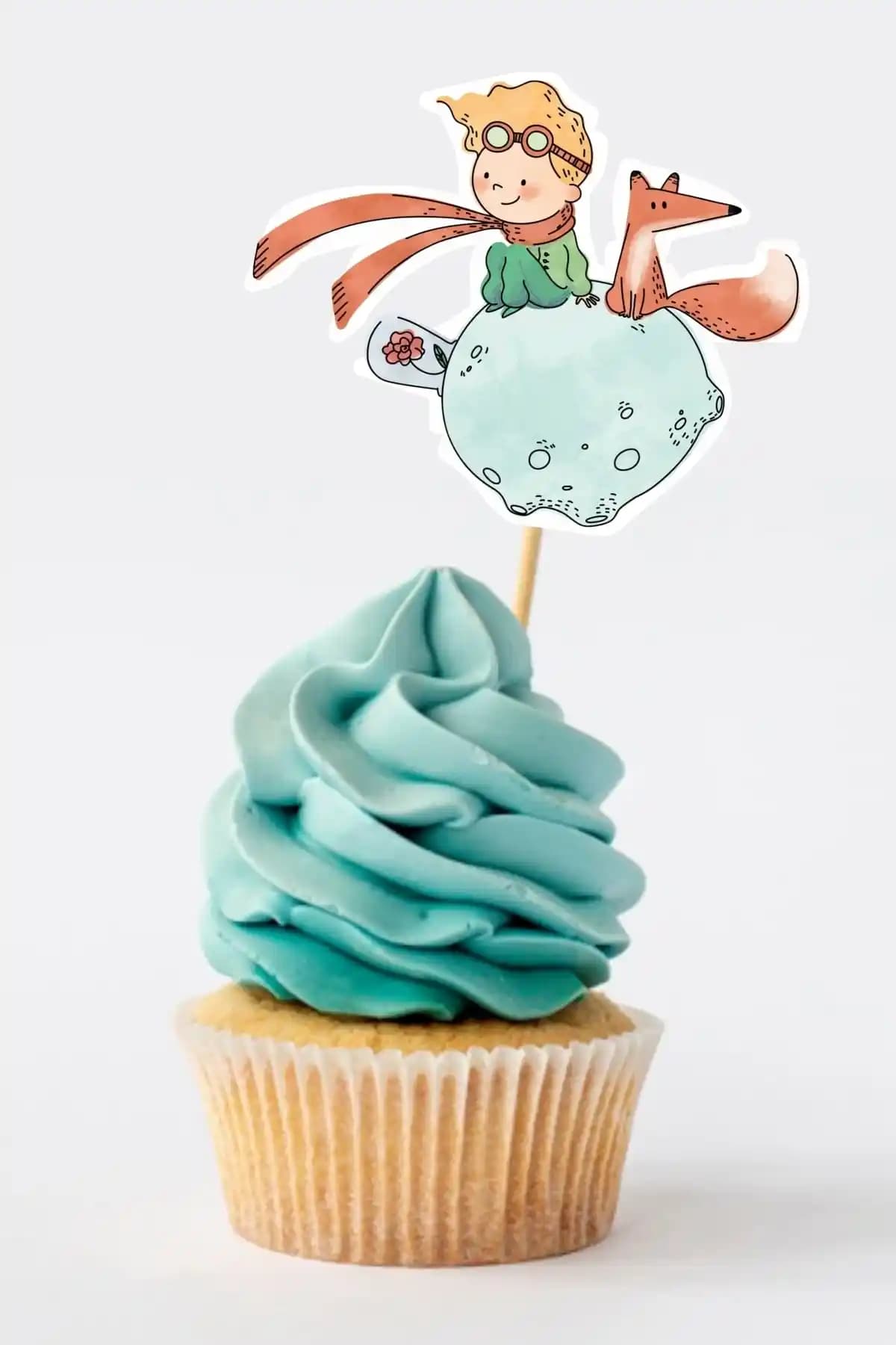 Hediyenza Küçük Prens Temalı Ahşap Kürdan Pasta ve Cupcake Süsü Seti - 10 Adet