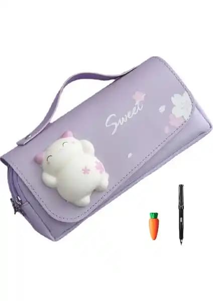 Just For U Kedi Kalem Kutusu: Şık, Çok İşlevli ve Taşınabilir Kalem Kutusu Seçeneği