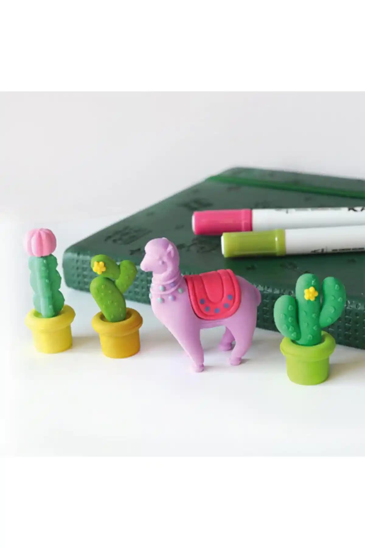 kagito Kaktüs Silgi Seti (4’lü) - Çocuklar İçin Eğlenceli ve Güvenli Puzzle Silgiler