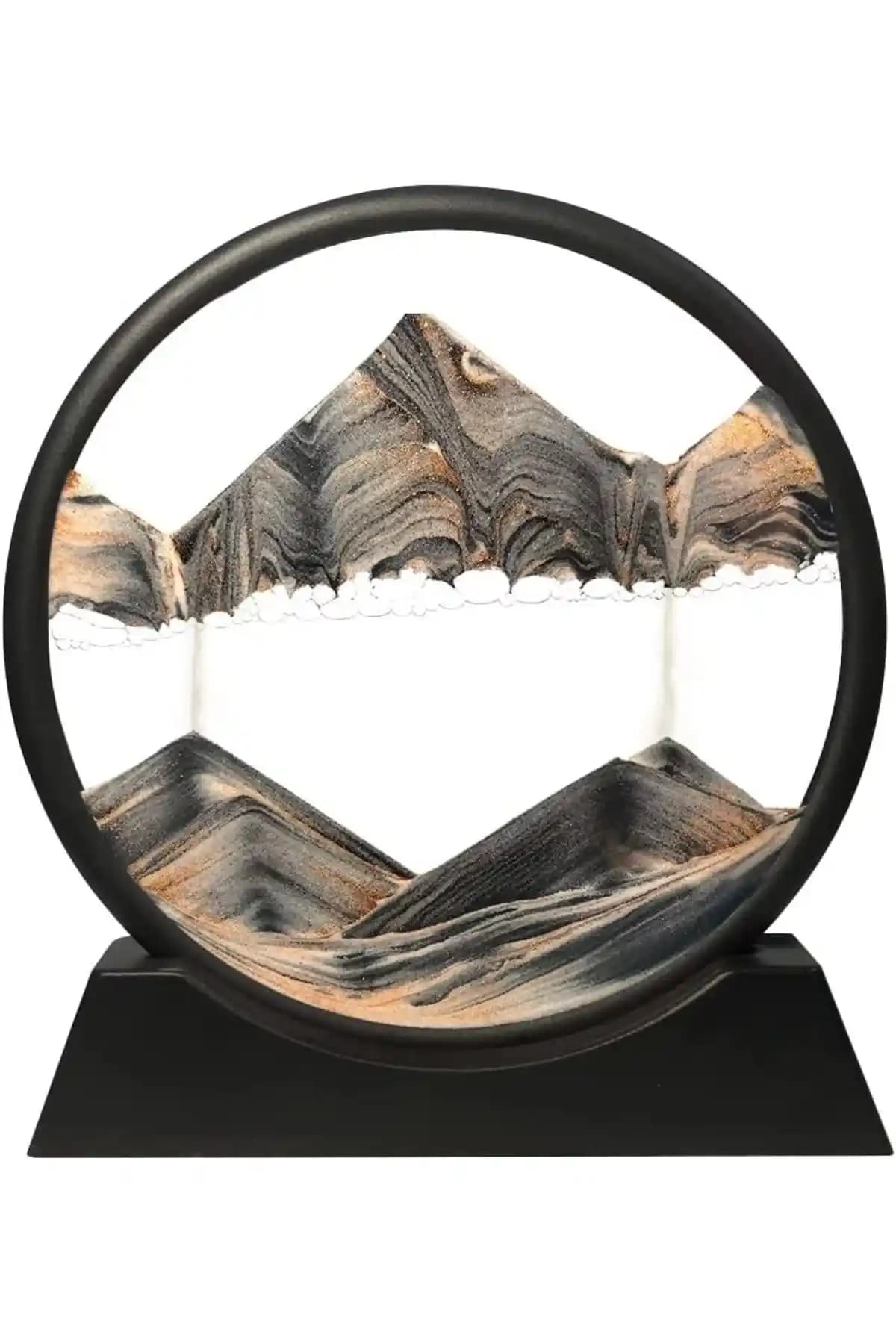 Kakosan Hareketli Kum Sanatı: 3D Derin Deniz Temalı Yuvarlak Cam Masaüstü Dekoru