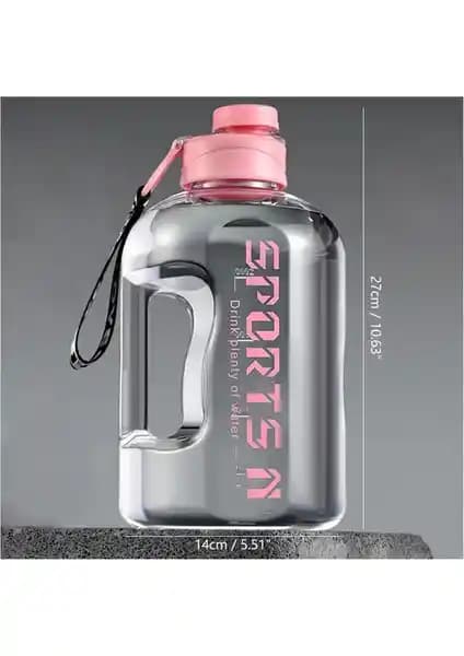 Liveasy 2.7 Lt Pembe Büyük Kapasiteli Spor Su Şişesi Sağlıklı Su Tüketimi İçin