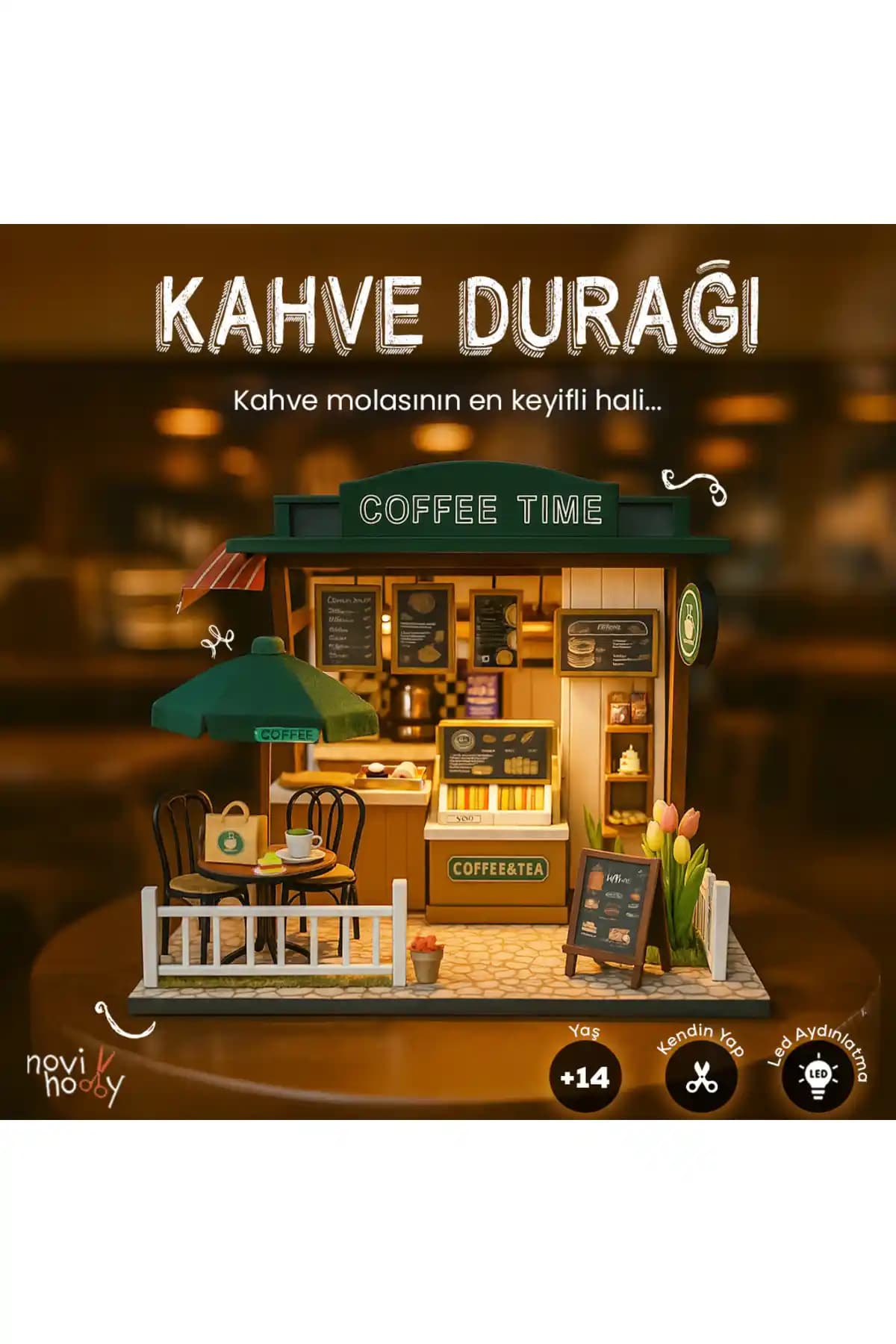 NoviHobby Minyatür Maket Ev Kiti: Detaylı Tasarım ve LED Işıklandırma Özellikleriyle