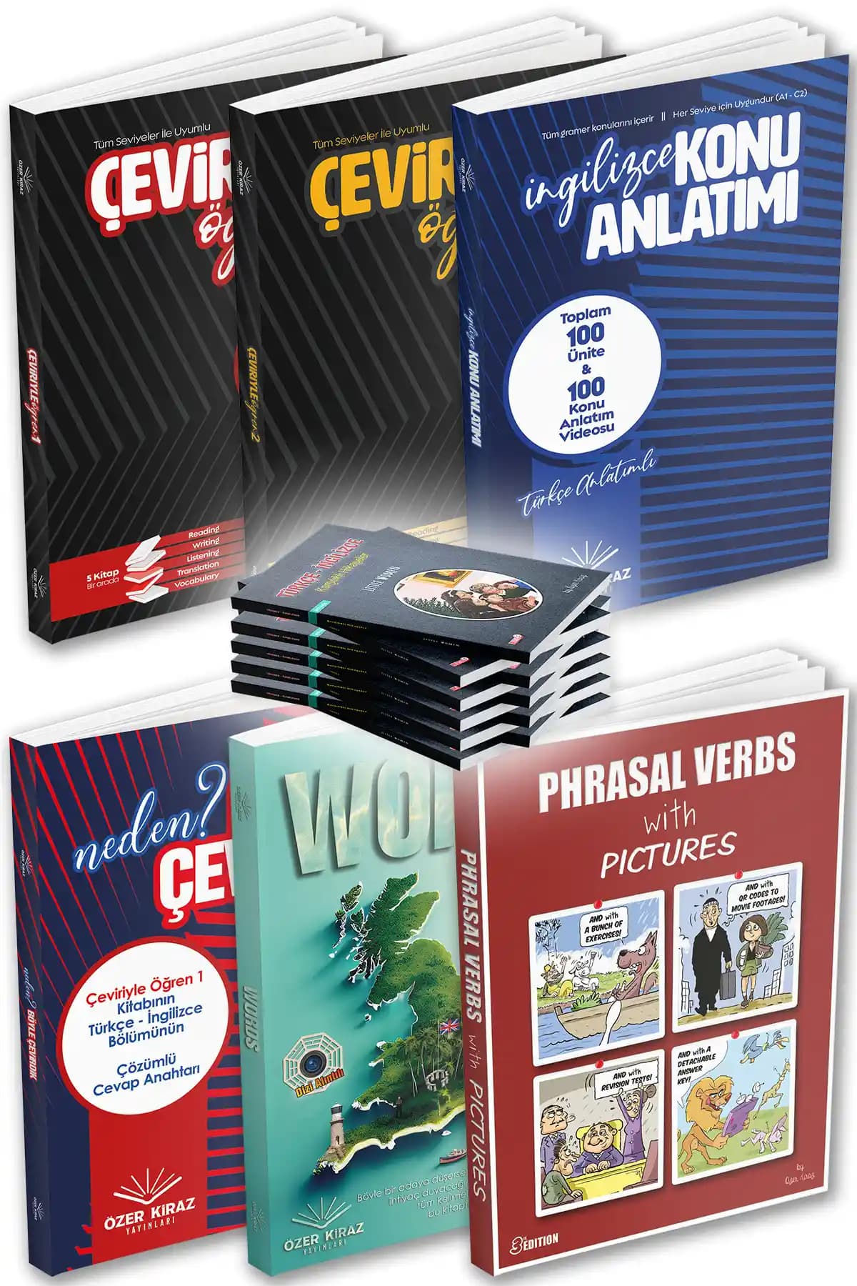 Özer Kiraz Yayınları 7 Kitaplı Video Destekli Genel İngilizce Seti Başlangıç Seviyesi