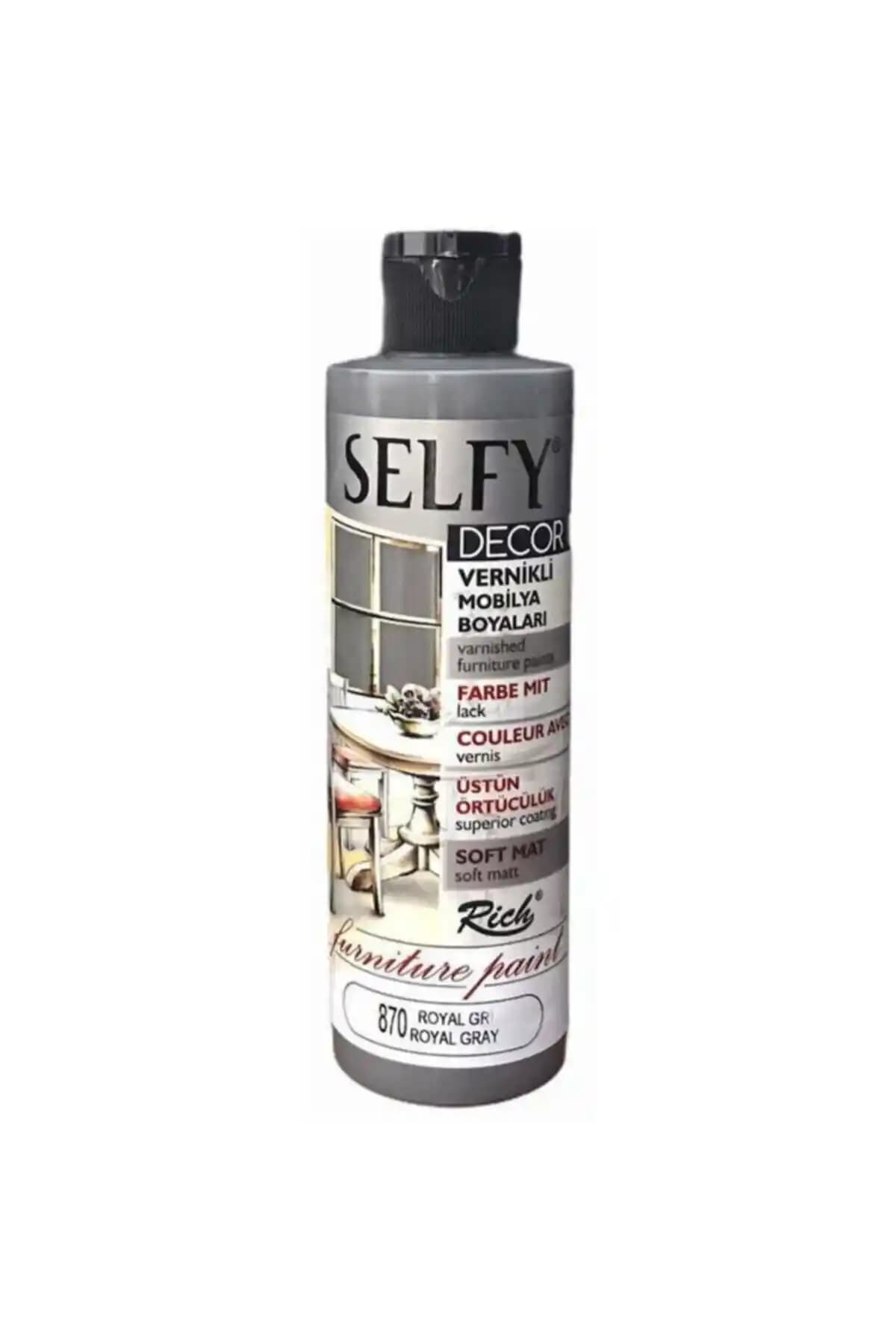 Rich Boya Selfy Decor Akrilik Boya 870 Royal Gri 240 cc - Yüksek Kapatıcılık ve Kolay Uygulama