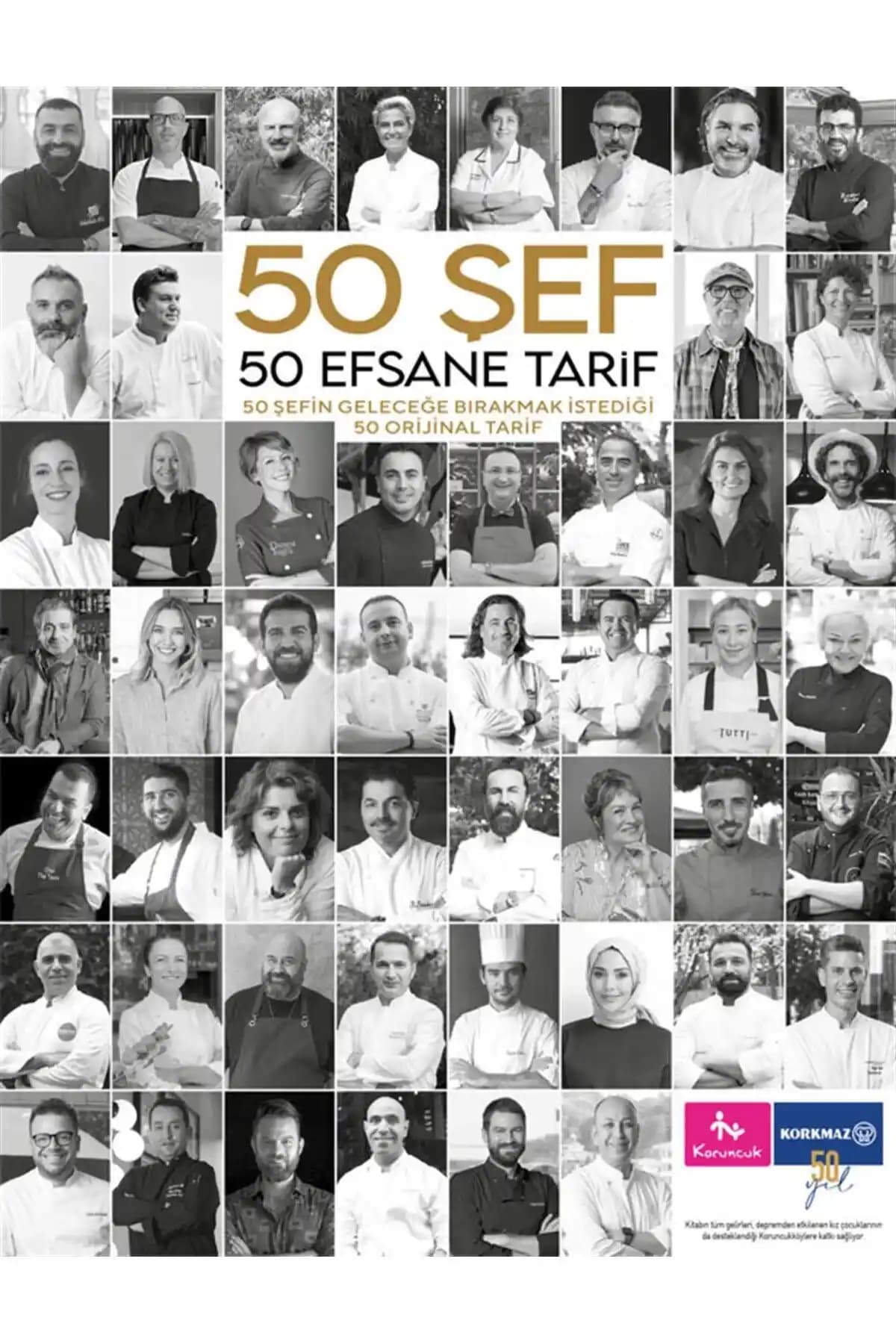 The Kitap 50 Şef 50 Efsane Tarif: 2023 Güncel, Ciltli ve Zengin İçerikli Yemek Kitabı