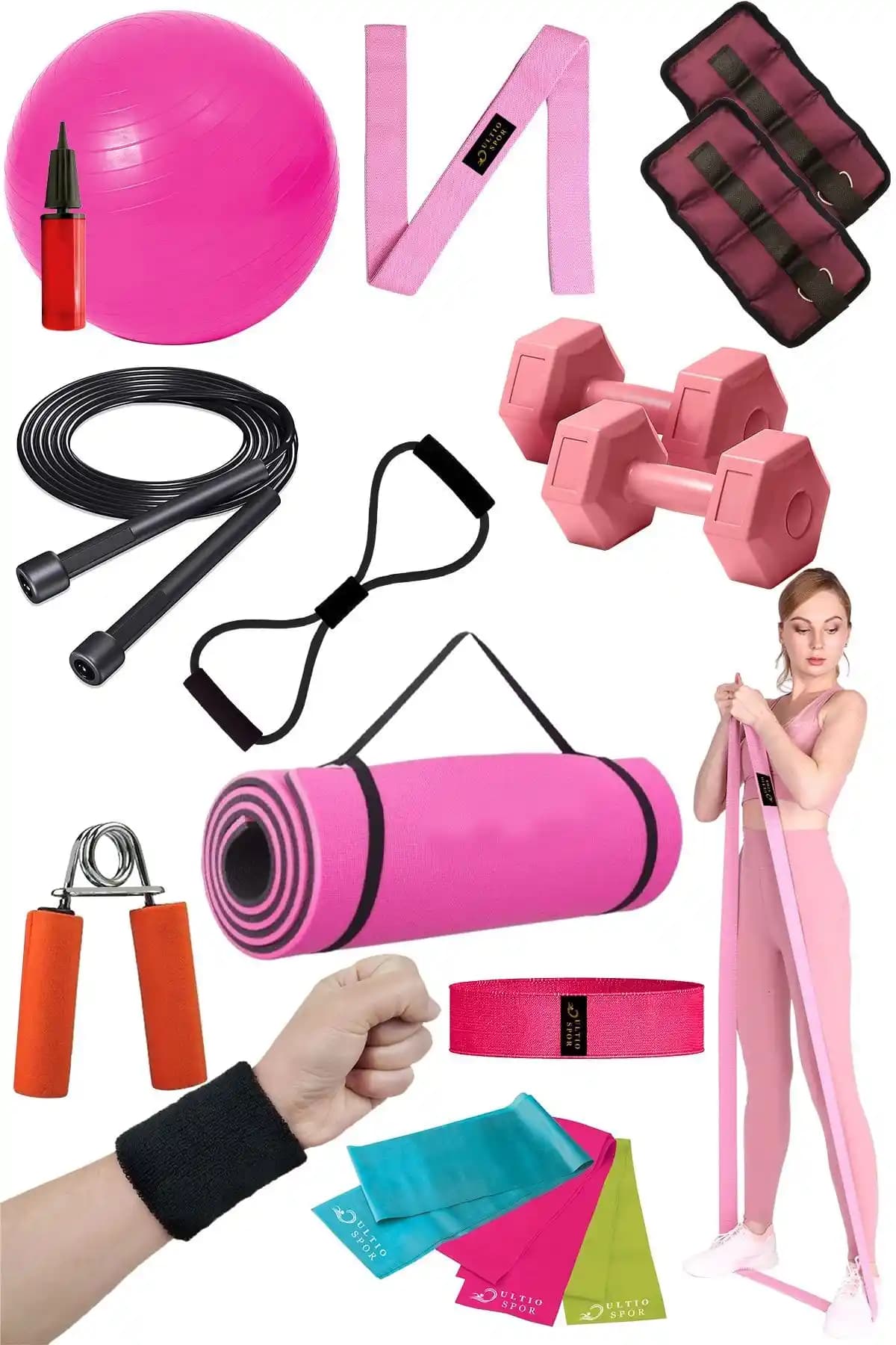 Ultio Spor Devasa Pilates Seti: 16 Parçalı Kapsamlı Pilates ve Yoga Ekipmanı