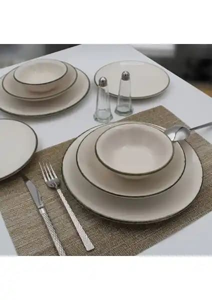 Arna Porselen 24 Parça 6 Kişilik Yemek Takımı Estetik ve Fonksiyonel Tasarım