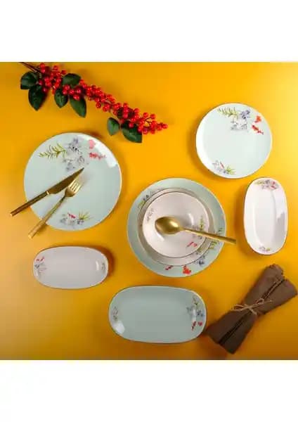 Aryıl<dı>z Violet 29 Parça Porselen Yemek Takımı 6 Kişilik Şık ve Dayanıklı Set